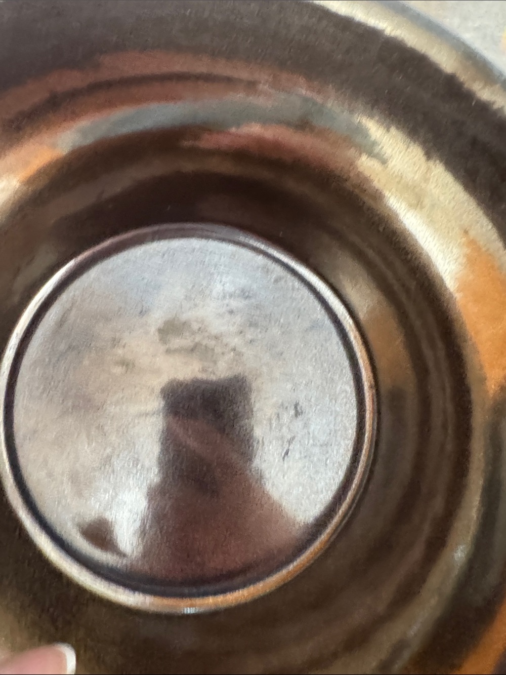 Metallic Brown & Bronze colored Serving Bowl 7" diameter x 2 1-2" deep